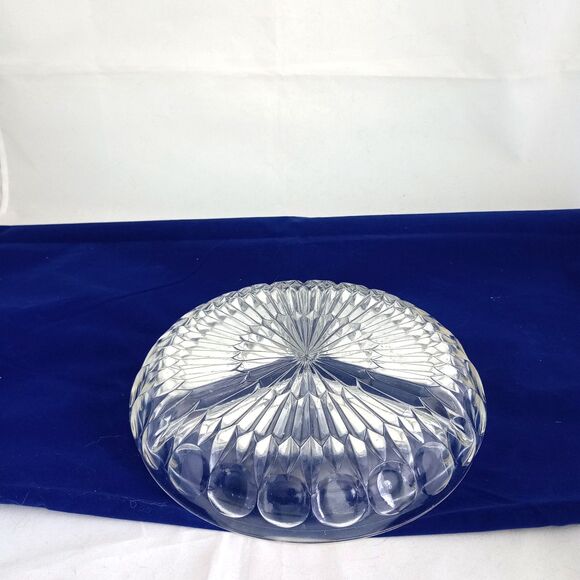 Divided Elegant Relish Dish Beautiful 3-way Lead Crystal 9” - Picture 3 of 3